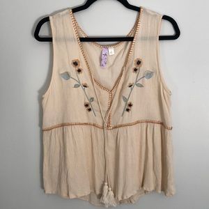 Francesca’s Alya Boho Tank Peplum